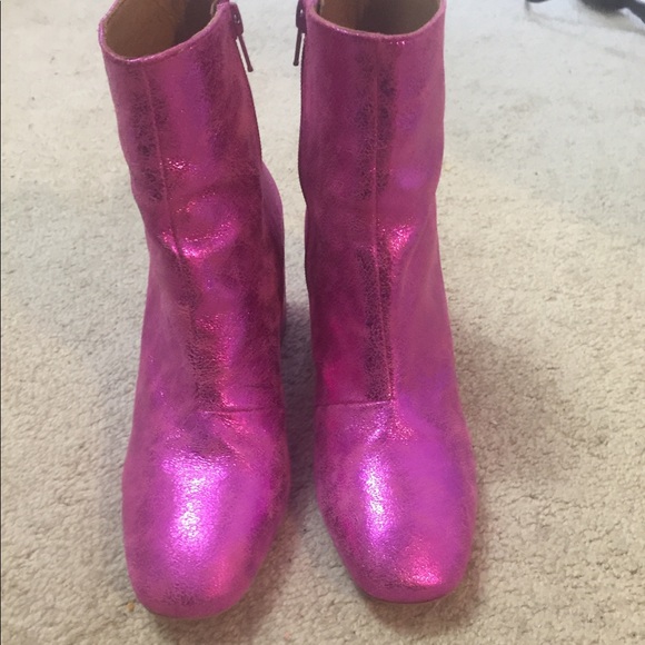 Free people metallic pink leather boots 39 - Picture 2 of 8